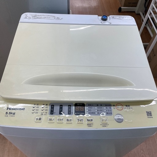 ☆ドリーム荒牧店☆ジモティー割引有☆【クリーニング済み】ハイセンス/5.5kg洗濯機/HW-T55H/2023年製/状態△