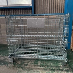 新品メッシュパレットW1000×800×850mm鉄カゴ　パレティーナ　折畳み可　段積み可　景行商事の画像