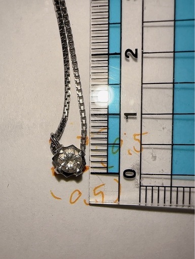 Pt850 0.10ct ダイヤモンドネックレス 45㎝  