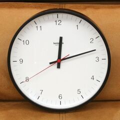動作品 lemnos クオーツ式掛け時計 直径25cm 木枠 3針 ダークブラウン 札幌市 清田区 平岡の画像