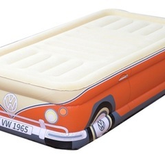 未使用フォルクスワーゲンミーティングバス電動エアーベッドオレンジの画像