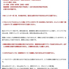 ☆スズキエブリィDA64V用　ウィルズ
ウィン製ツインマフラー☆の画像