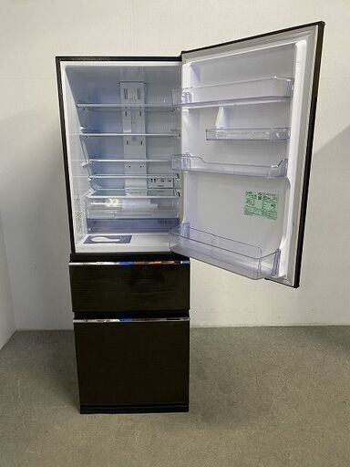 三菱 3ドア冷凍冷蔵庫 365L 自動製氷 MR-CX37F-BR グロッシーブラウン 2021年製 中古家電 店頭引取歓迎 R10469
