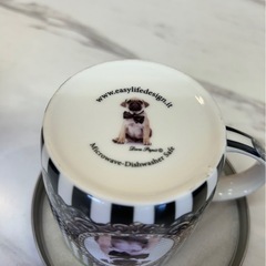 おしゃれ　犬柄　マグカップ　蓋付き入れ物の画像