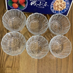 日本製 TOYO GLASSWARE 磯ふぶき 小付鉢 6個セット 昭和レトロ ガラス小鉢の画像