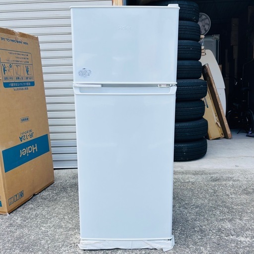 新品未使用 Haier 2ドア 冷蔵庫 JR-12A-W 冷凍庫 直冷式 右開き 120L ホワイト