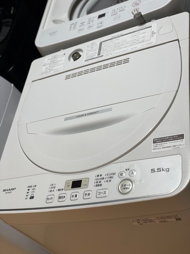 送料・設置込み可?表示価格より10%OFF?洗濯機　5.5kg SHARP 2022年【分解クリーニング済み】