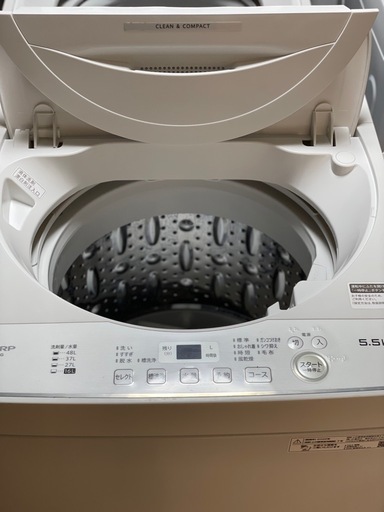 送料・設置込み可?表示価格より10%OFF?洗濯機　5.5kg SHARP 2022年【分解クリーニング済み】