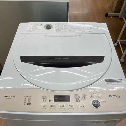☆ドリーム荒牧店☆ジモティー割引有☆【クリーニング済み】シャープ/6.0kg洗濯機/ES-GE6F/2022年製/中古品