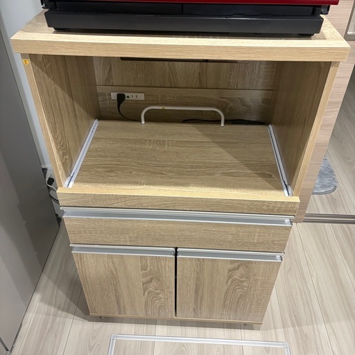 【美品】キャスター付きキッチンラック レンジ台 幅60cm