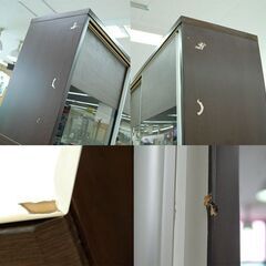 ニトリ キッチンボード 幅120×奥50×高201cm パルス ダークブラウン 白エナメル ソフトクローズ レンジボード 食器棚   NITORI  札幌市 清田区 平岡の画像