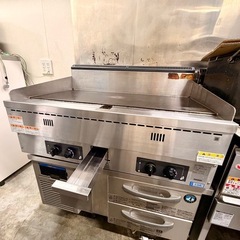 奄美【島内限定・引取歓迎】ガスグリドル 冷蔵ドロワーコールドテーブルセット｜清掃済！の画像