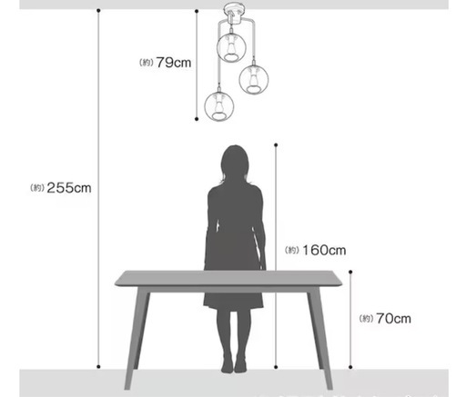 ニトリ　　ペンダントライトVERRE 3T グレー