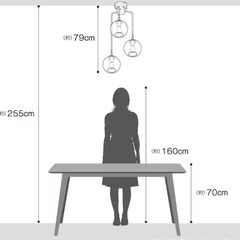 ニトリ　　ペンダントライトVERRE 3T グレーの画像