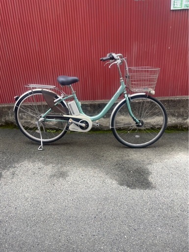 【京都発】京の楽チャリ　電動アシスト自転車　パナソニック　26インチ　水色