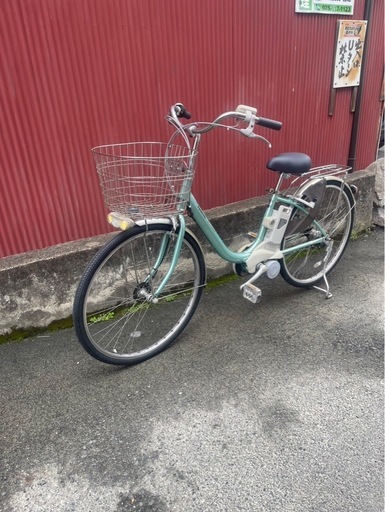 【京都発】京の楽チャリ　電動アシスト自転車　パナソニック　26インチ　水色