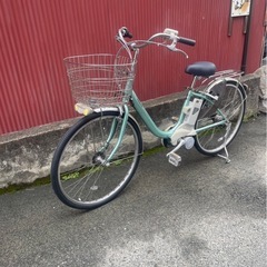 【京都発】京の楽チャリ　電動アシスト自転車　パナソニック　26インチ　水色の画像