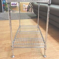 現状品 2段 スチールラック 幅49㎝ 高さ46㎝ ルミナス 棚 シェルフ ミニラック アルミラック 西岡店の画像