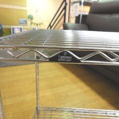 現状品 2段 スチールラック 幅49㎝ 高さ46㎝ ルミナス 棚 シェルフ ミニラック アルミラック 西岡店の画像