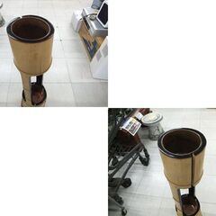 現状品 華道 竹製花器 二重切 根付 池坊 花器 いけばな 竹2段 切根付 銅筒 高さ約79㎝ 苫小牧西店の画像