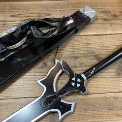 黒の剣士 キリト エリュシデータ 剣 木製 二刀流 桐ヶ谷和人 刀剣 武器 コスプレ道具 Cosplay コスチューム 模造刀 模擬刀 道具 コスプレグッズ 104cmの画像