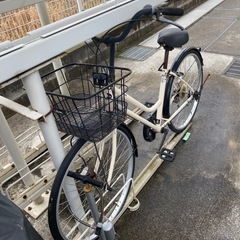 自転車　シティサイクル　カゴ付き　サイクルベースあさひ　Cream クリーム　ギア付き　ホワイト　白の画像