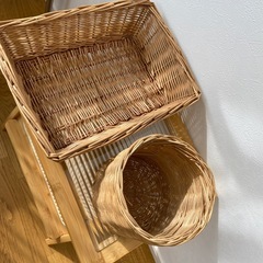 ラタンカゴ　2点セットの画像