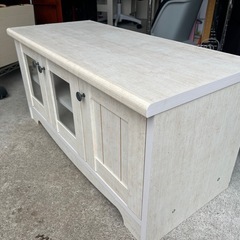 ニトリ TVボード リズバレー シリーズ SLM32V WH ローボード ホワイト系 フレンチカントリー 姫系 中古 美品 ③の画像