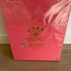 新品　ディズニー ミッキー＆ミニー ショルダー レザーバッグ ブラウン の画像