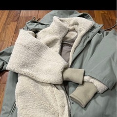 WCJ フリース裏地付きカーキモッズコートの画像