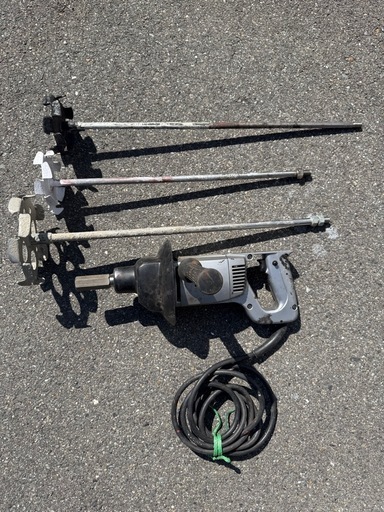 【動作確認済み】RYOBI リョービ パワーミキサ PM-1103 撹拌機 ミキシングブレード3本付き