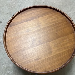 テーブル　円形　ウッド　おしゃれの画像
