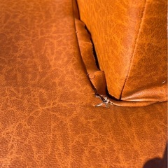 【御成約】ヴィンテージ調 レザー コンパクトカウチソファ オットマン付きの画像