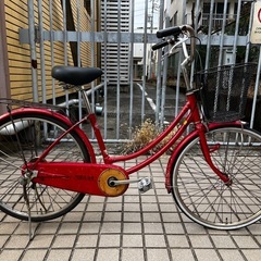 ブリヂストン BRIDGESTONE ママチャリ 赤の画像