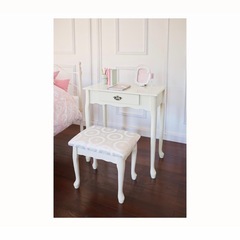 ドレッサー テーブル アイボリー猫脚の画像