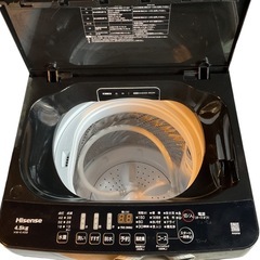 2025年製 Hisense 洗濯機 4.5kg ブラックの画像