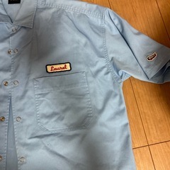 US古着 ワークシャツ 半袖シャツ ワッペン 企業ロゴの画像