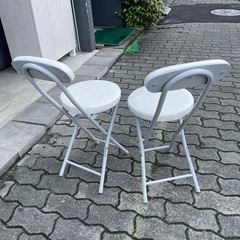 ニトリ　折りたたみチェア　ボンベイ　WH ホワイト 折りたたみ椅子 2脚セットの画像