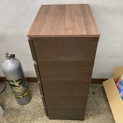 ニトリ　ブラウン プラスチック製チェスト 5段　の画像