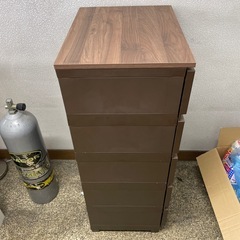 ニトリ　ブラウン プラスチック製チェスト 5段　の画像