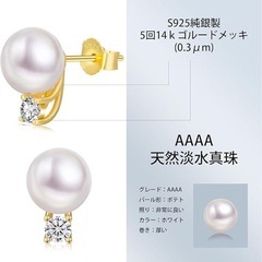 【新品】KRKC シルバー925 パール レディース ピアス 両耳 金属アレルギー対応 ブローチ2点おまけ付きの画像