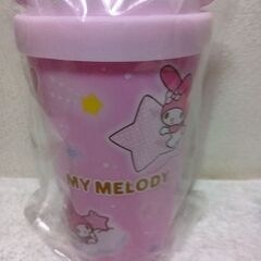 マイメロディ　ぬいぐるみ＆フェイス蓋付きタンブラーの画像