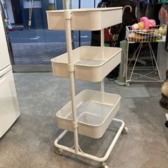 【ジモティー割】ニトリ スチールワゴン トロリ2 ホワイト（ID1946）の画像