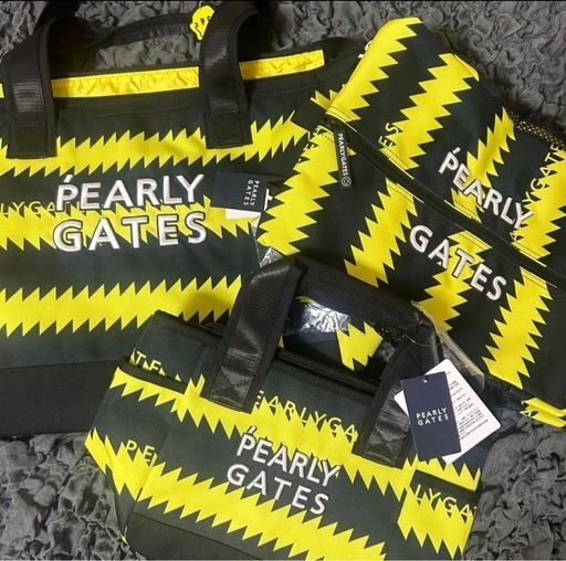 美品✨PEARLY GATES ギザギザボーダー柄 バッグ 4点セット