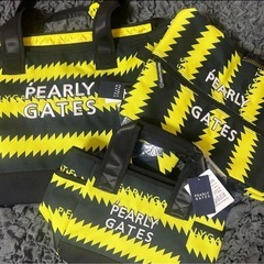 美品✨PEARLY GATES ギザギザボーダー柄 バッグ 4点セットの画像