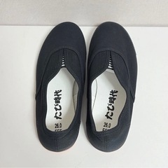 スリッポン 26cm キャンバス カックスシューズ たび靴 足袋 作業履き 作業靴 上履き 黒 シューズ スリッポンの画像