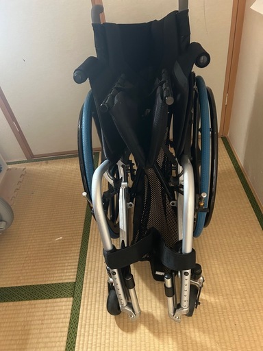 車椅子 自走式 介助式 折りたたみ式 ブルー系 介護用品