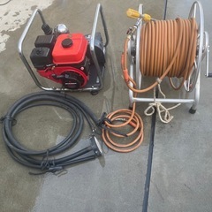 中古品 MARUYAMA 丸山製作所 動力噴霧器 MS310EC ホース アルミホースリール セット動噴 MS310 の画像