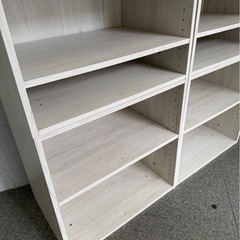 ハンガー付き収納棚　オープンシェルフ　クローゼット　棚板可動の画像
