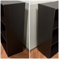 【お安くお譲りします！】3段　収納　カラーボックス　ダークブラウン　収納棚！の画像